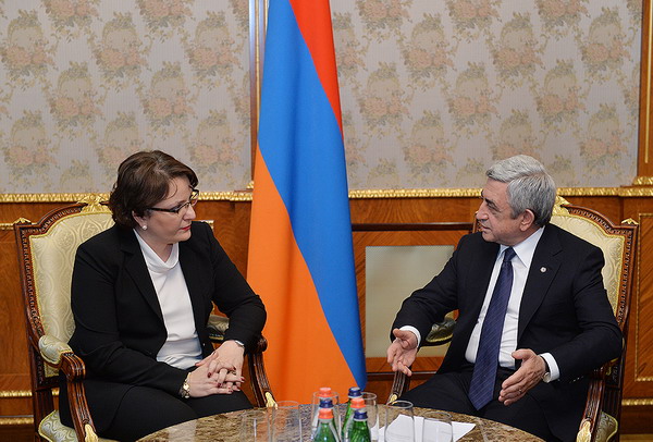 Серж Саргсян и Тинатин Хидашели обсудили вопросы армяно-грузинского взаимодействия в сфере обороны