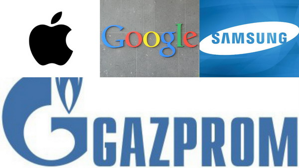 Apple, Google, Samsung – лидеры в рейтинге брендов 2016г, а Газпром – «рекордсмен» по падению
