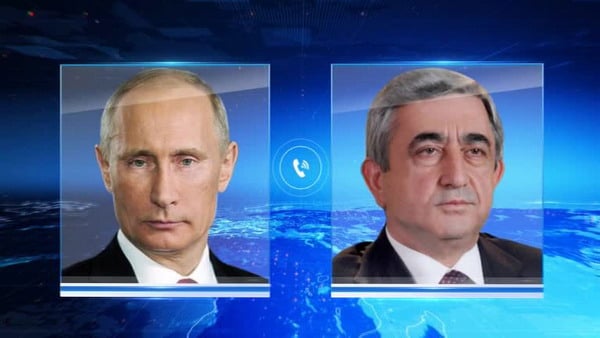 Состоялся телефонный разговор между Сержем Саргсяном и Владимиром Путиным