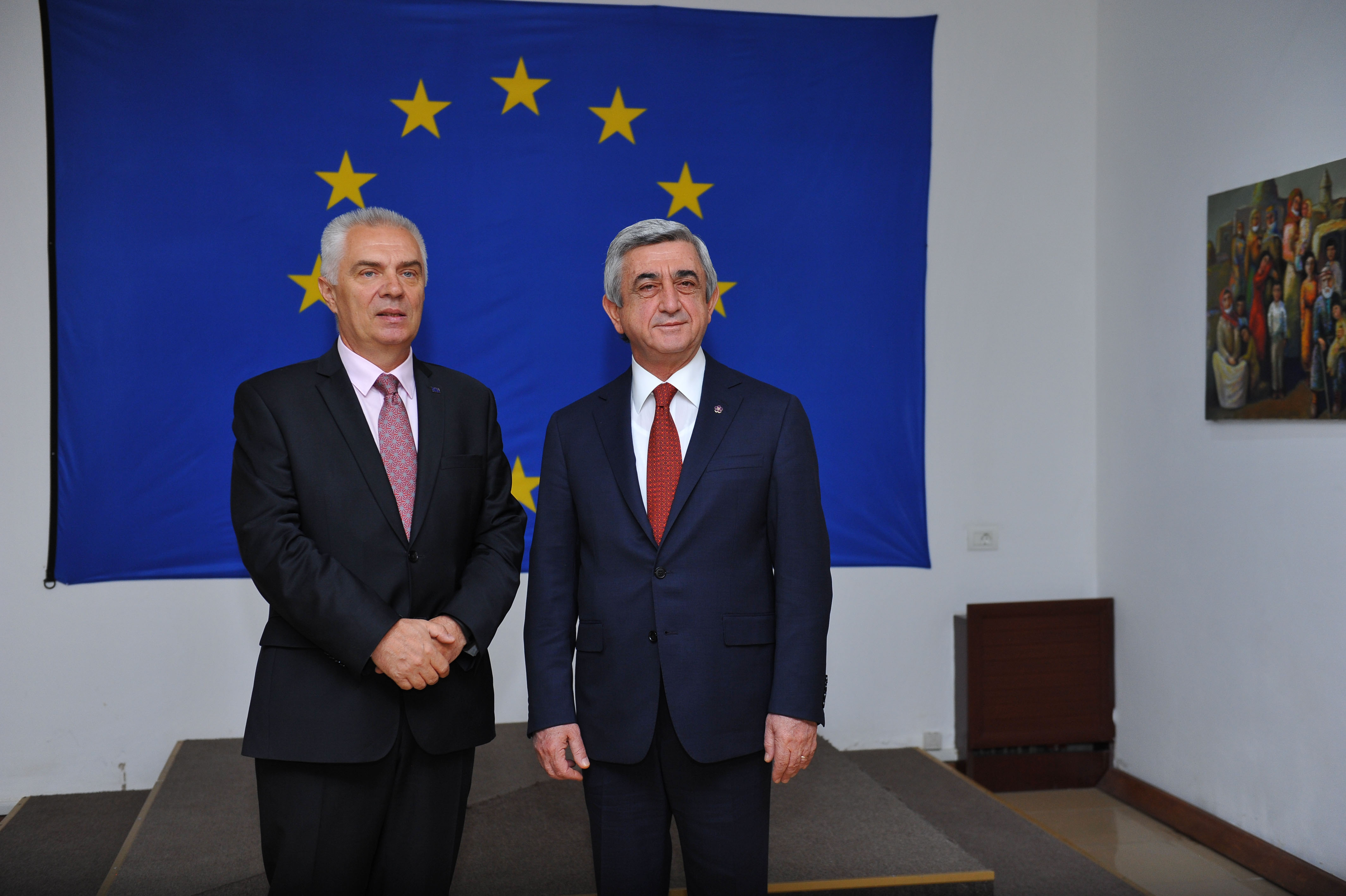 Серж Саргсян посетил делегацию Европейского Союза в Армении в связи с Днем Европы