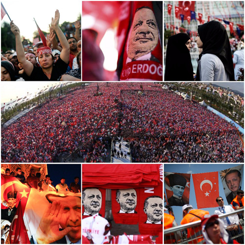 Стамбул превратился в море красного цвета, покрасневшее Эрдоганом
