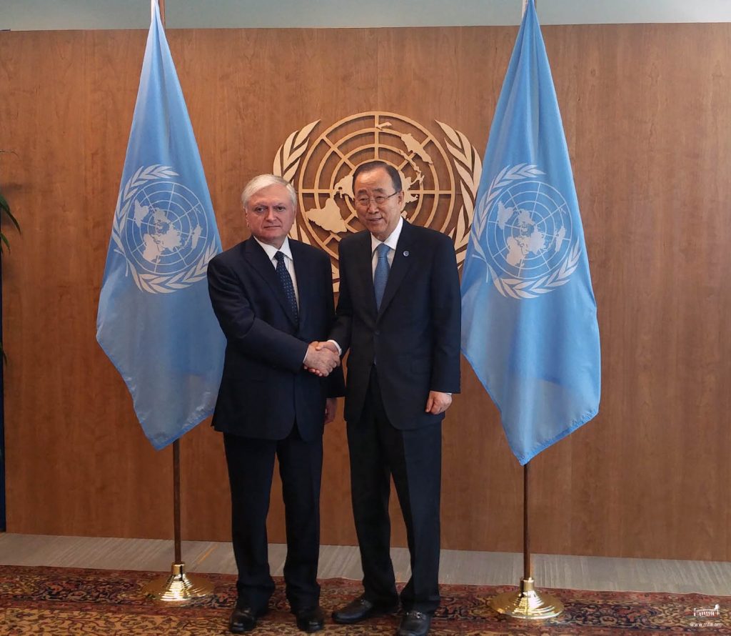 Эдвард Налбандян встретился с Генеральным секретарем ООН Пан Ги Муном