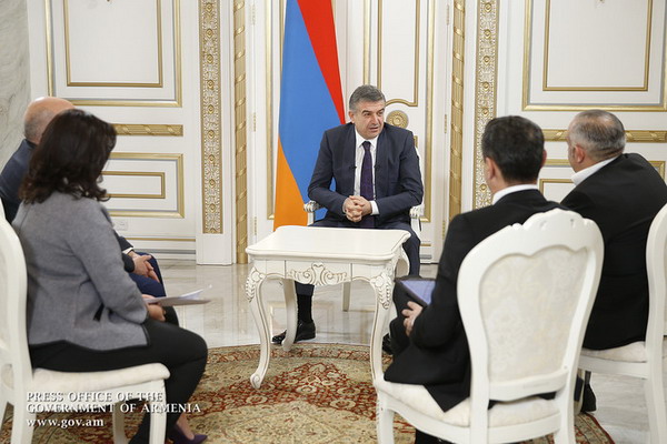 Интервью премьер-министра Армении Карена Карапетяна телекомпаниям: полный текст