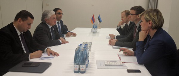 Главы МИД Армении и Эстонии обсудили двусторонние отношения