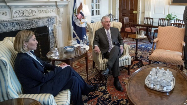 Могерини и Тиллерсон в Вашингтоне «подробно» обсудили терроризм, Россию, соглашение с Ираном и Украину