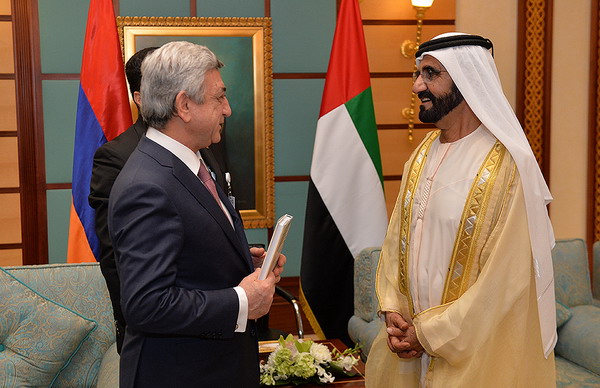 Серж Саргсян встретился с вице-президентом, премьером, министром обороны ОАЭ, эмиром Дубая Шейхом Мохаммедом ибн Рашидом аль-Мактумом