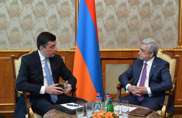 Серж Саргсян принял министра экономики и устойчивого развития Грузии Гиоргия Гахарию