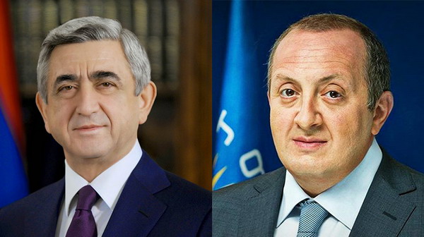 Серж Саргсян поздравил Георгия Маргвелашвили в связи с 25-летием установления дипломатических отношений между Арменией и Грузией