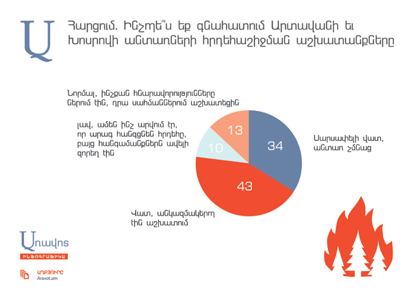 Опрос «Аравот»: большинство считают, что борьба с пожарами велась неорганизованно