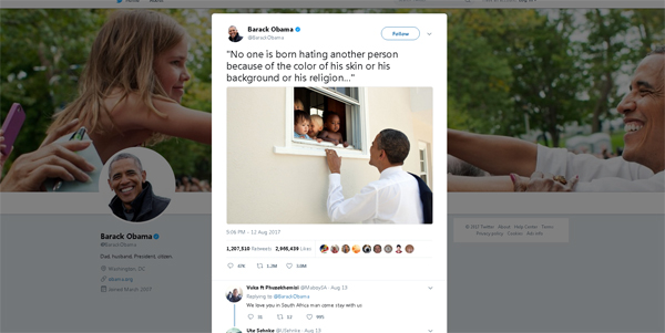 Твит Обамы стал самым популярным в истории Twitter