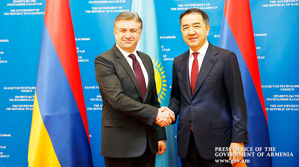 Премьеры Армении и Казахстана обсудили вопросы развития транзитно-логистического потенциала