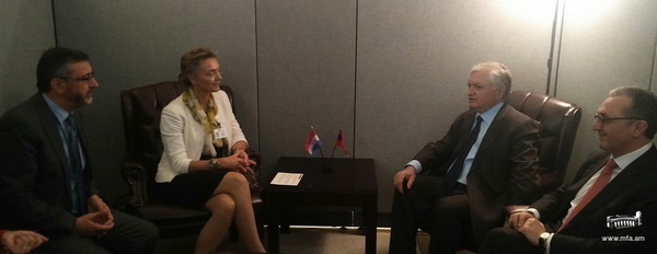 Эдвард Налбандян пригласил главу МИД Хорватии Марию Пейчинович-Бурич посетить Армению