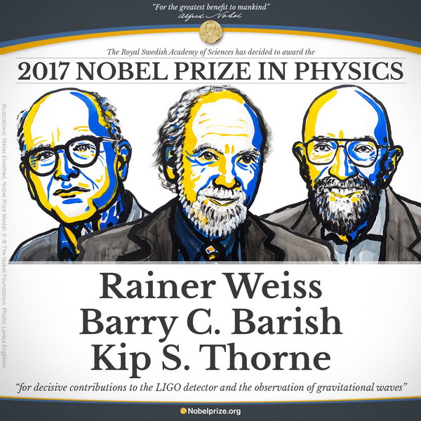 Трое ученых из США стали лауреатами Нобелевской премии за исследования гравитационных волн