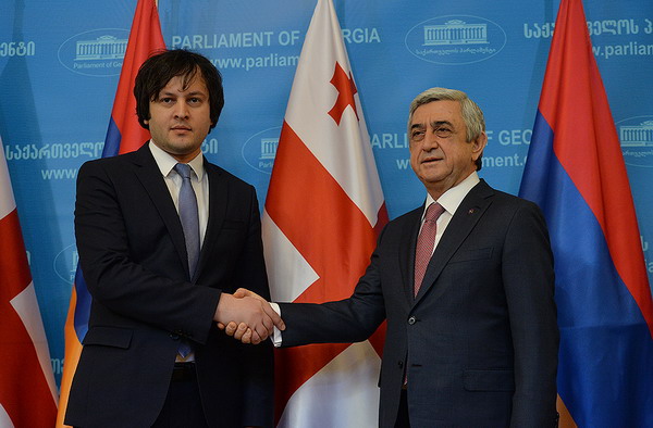 «Две дружественные страны имеют общие интересы»: Серж Саргсян встретился с главой парламента Грузии