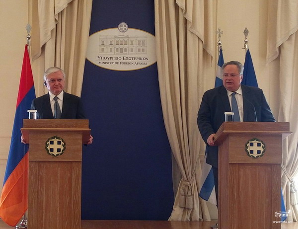 Главы МИД Армении и Греции в Афинах обсудили вопросы двустороннего взаимодействия: видео