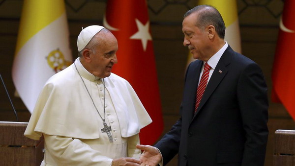 Эрдоган намерен в Ватикане обсудить с Папой Римским вопрос Иерусалима: турецкие СМИ