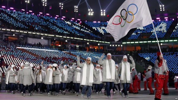 Открытие зимней Олимпиады в Корее: российские спортсмены прошли без государственного флага
