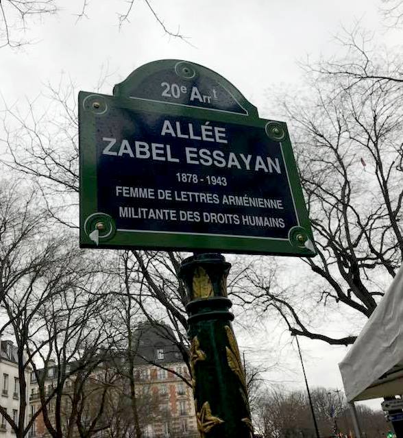 В Париже аллея названа именем армянской поэтессы и правозащитницы Забел Есаян