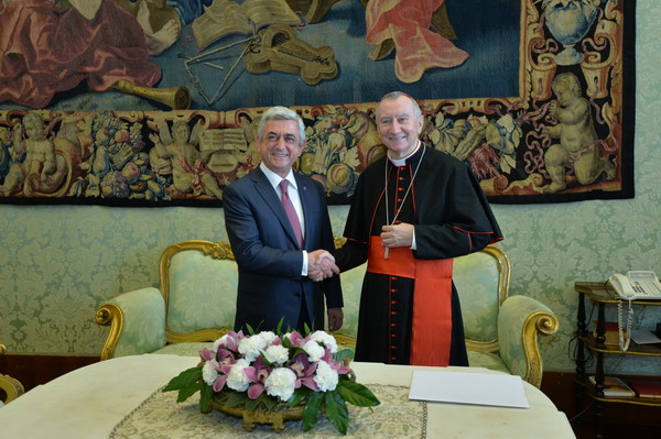 Серж Саргсян в Ватикане встретился с Госсекретарем Святого Престола Пьетро Паролином