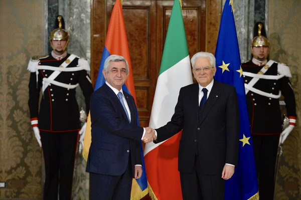 Серж Саргсян встретился с президентом Италии Серджио Матареллой