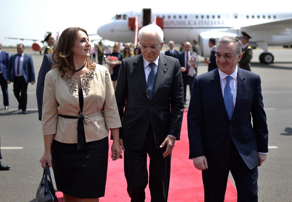 Президент Италии Серджио Маттарелла прибыл в Армению с двухдневным государственным визитом