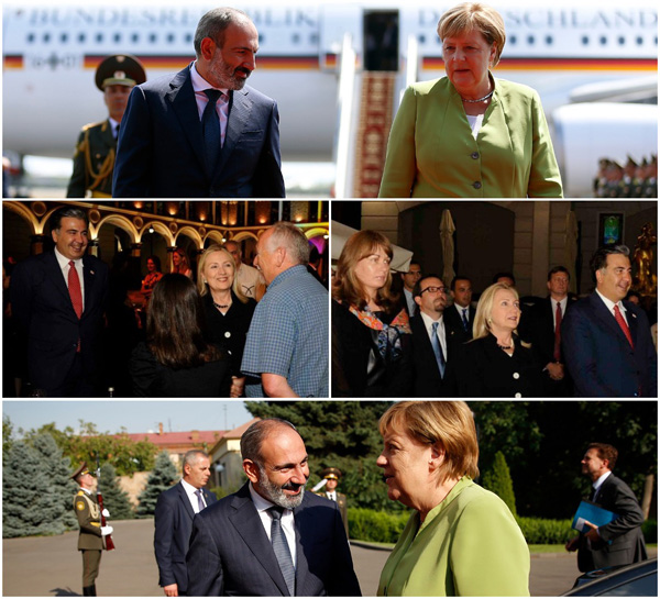 Довольный Пашинян и несколько удивленная Меркель: фоторяд