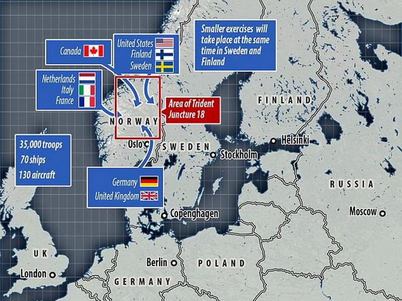 НАТО готовится к крупнейшим с 2002г военным учениям: центральная площадка — Норвегия