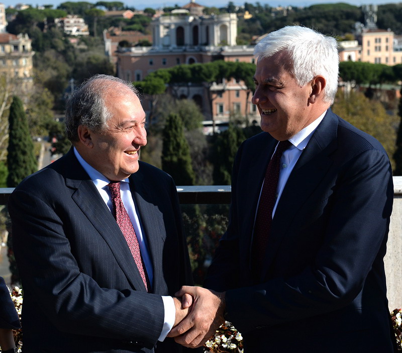 Президент Армен Саргсян встретился с гендиректором итальянской военно-промышленной компании «Леонидо»