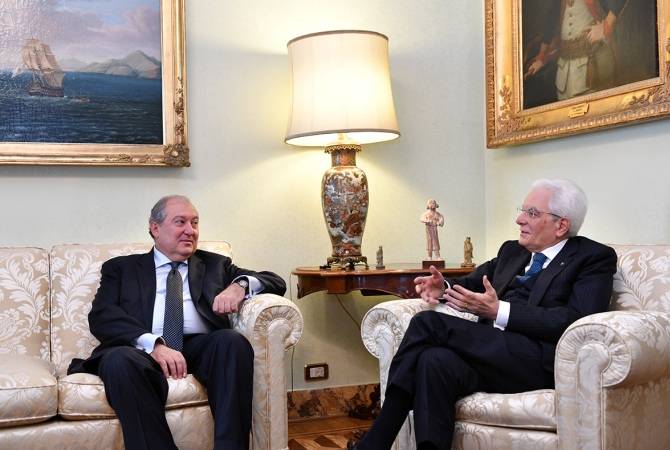 Президенты Армении и Италии обсудили вопросы дальнейшего укрепления двусторонних отношений