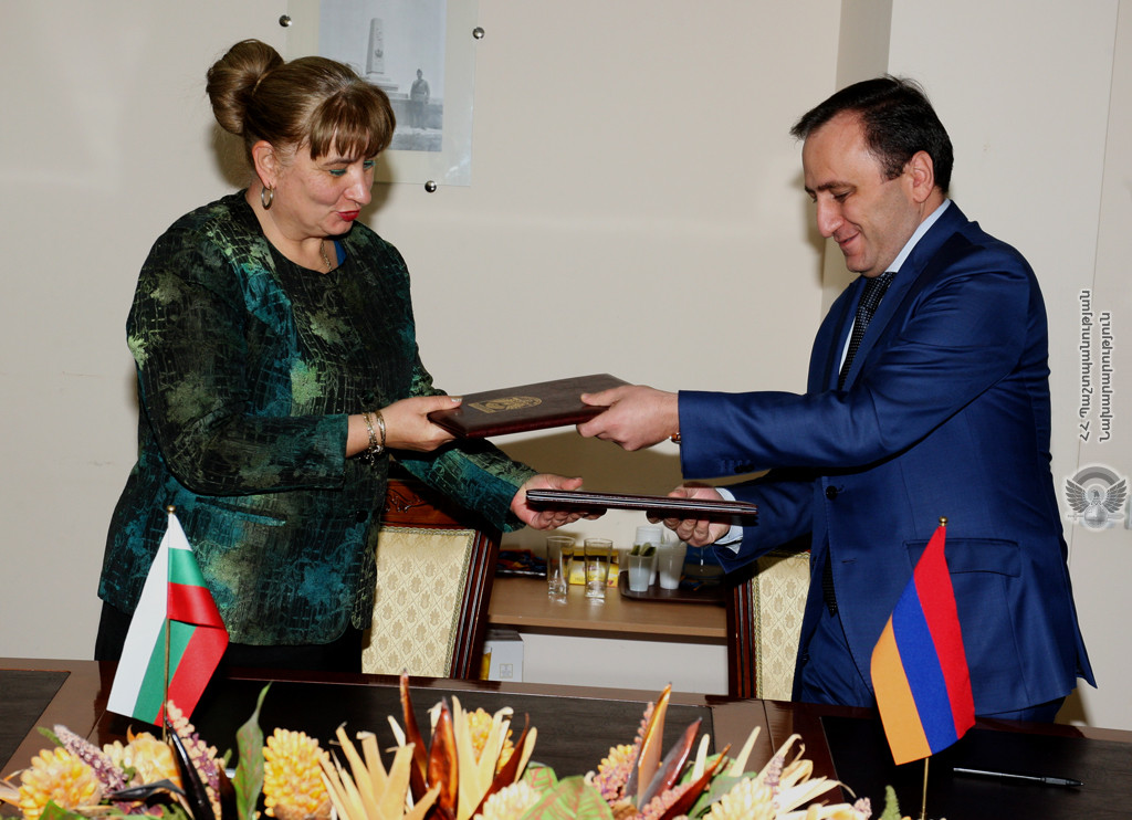 Министерства обороны Армении и Болгарии подписали план сотрудничества на 2019г