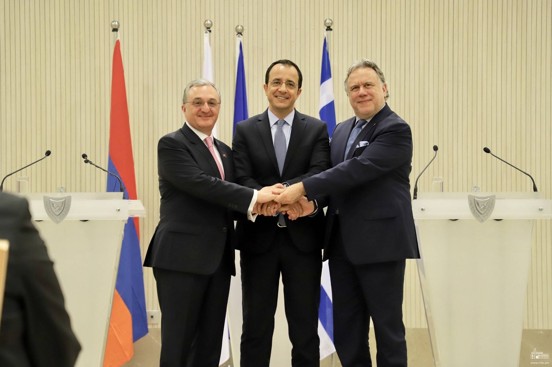 Главы МИД Армении, Кипра и Греции приняли совместное заявление о трехстороннем партнерстве