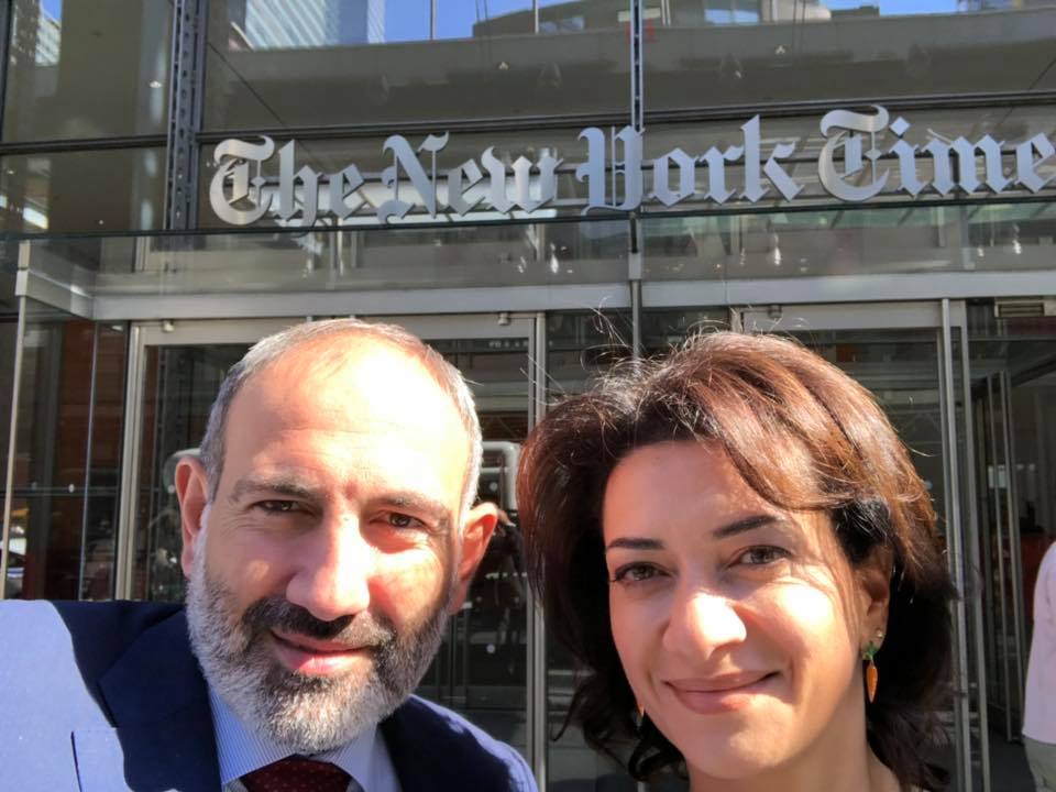 Никол Пашинян и Анна Акобян посетили офис «Нью-Йорк Таймс» и встретились с членами редколлегии