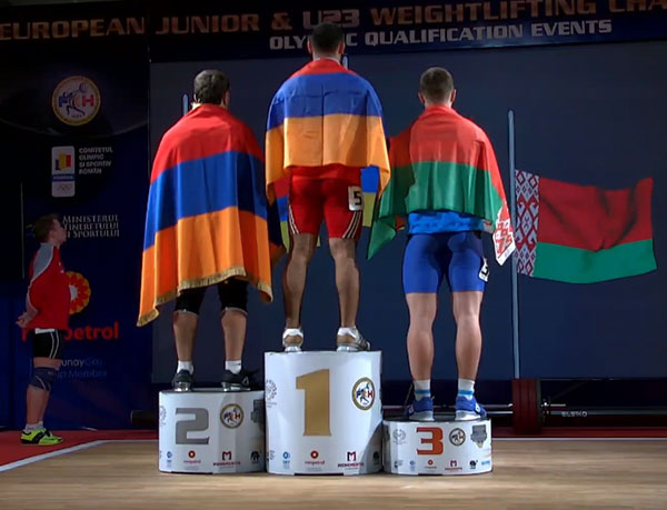 Залп медалей сборной Армении на чемпионате Европы по тяжелой атлетике