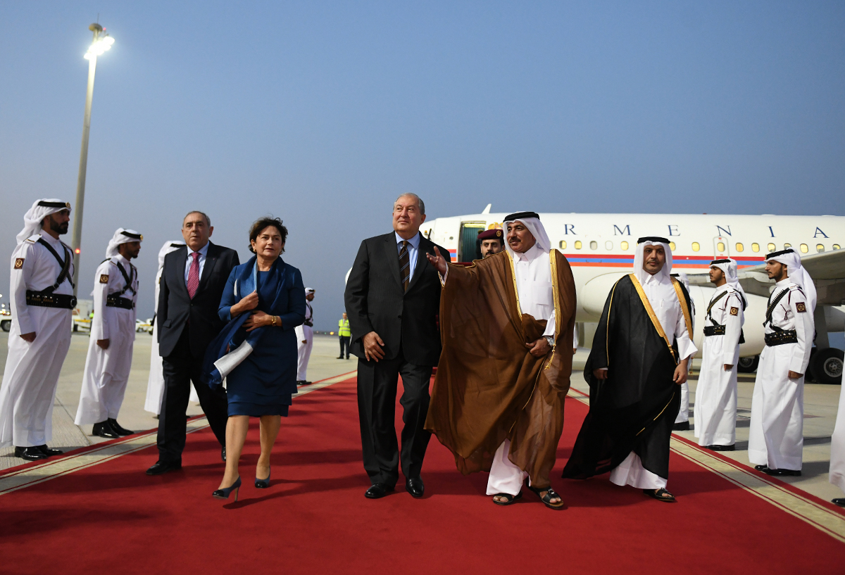 Президент Армен Саргсян прибыл в Государство Катар с официальным визитом: видео