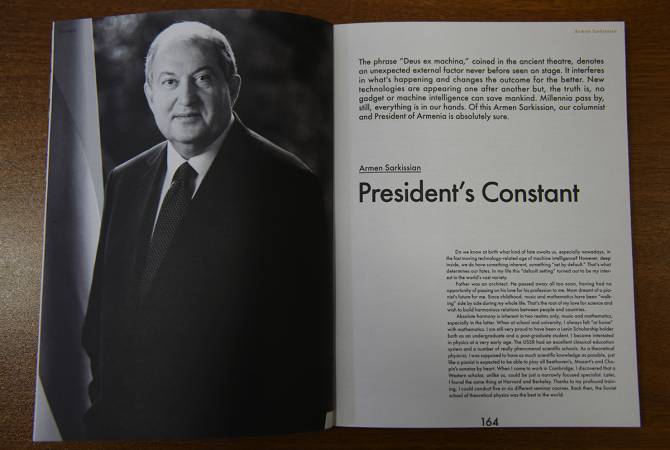 Пост президента – возможность посвятить себя своей стране: статья Армена Саргсяна в журнале The World