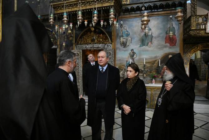 Президент Саргсян посетил армянский собор Сурб Акоб на вершине горы Сион в Иерусалиме