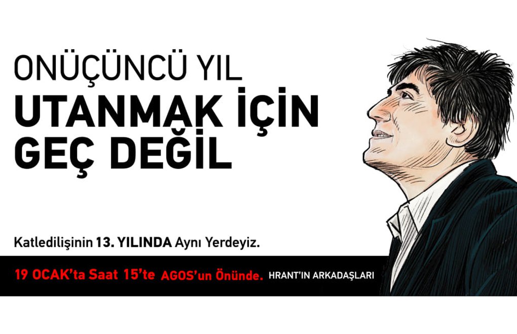 13-я годовщина смерти Гранта Динка будет отмечаться в ряде городов Турции и по всему миру