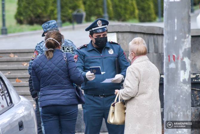 Полиция Армении: составлено 158 протоколов за нарушение правил самоизоляции