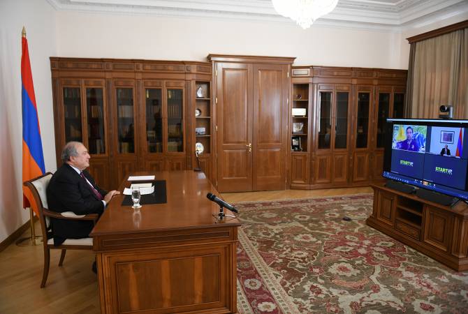 Президент Армении провел беседу с представителями стартапов на тему «Стартапы после коронавируса»