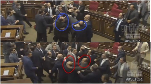 Эдмона Марукяна слева и справа ударили также депутаты Артак Манукян и Ваге Галумян: фото, видео