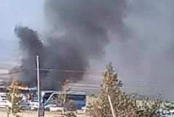 В Варденисе от снаряда ударного БПЛА загорелся гражданский автобус