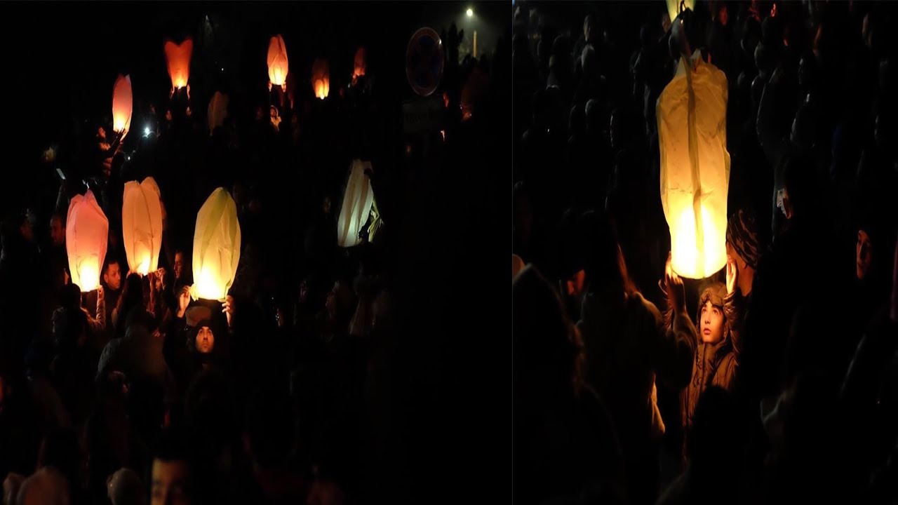 Сотни фонариков взмыли в небо над Ереваном и Степанакертом в память погибших героев: видео