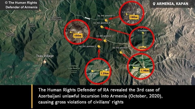 Защитник прав человека Армении установил третий случай незаконного азербайджанского вторжения (октябрь, 2020 г.) с грубыми нарушениями прав гражданских жителей в Капане