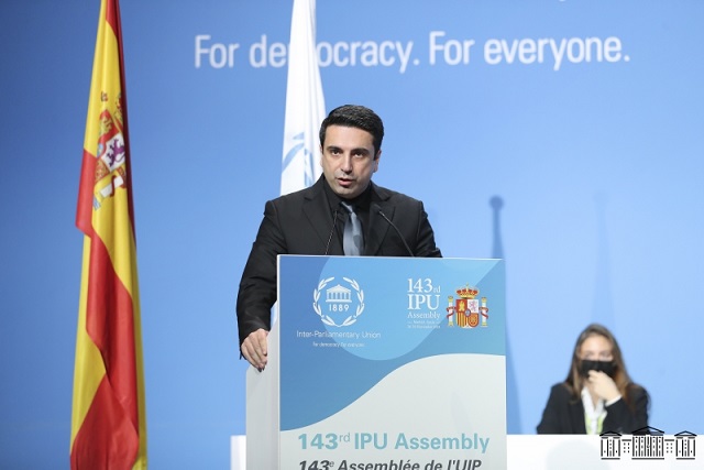 Председатель НС коснулся в Мадриде необходимости урегулирования Нагорно-Карабахского конфликта