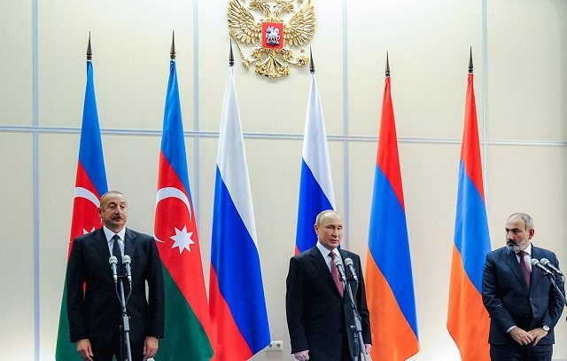 Путин, Пашинян и Алиев подтвердили приверженность последовательному выполнению и неукоснительному соблюдению всех положений заявлений от 9 ноября 2020 г. и 11 января 2021 г.