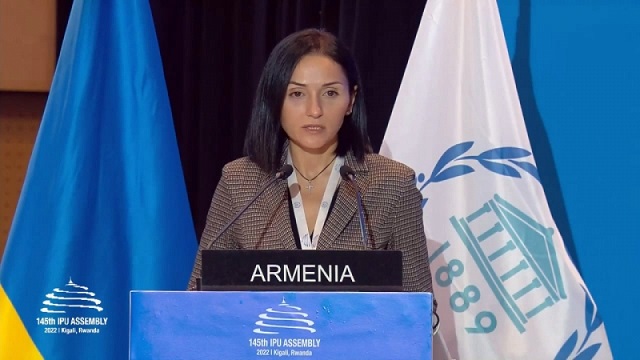 Цовинар Варданян на 145-й Ассамблее МПС: «Армения продолжает использовать все возможные международные механизмы для восстановления территориальной целостности и обеспечения мира в регионе»
