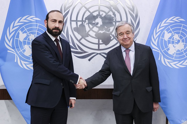 Министр Мирзоян представил генеральному секретарю ООН последние региональные развития, в частности, закрытие Азербайджаном Лачинского коридора