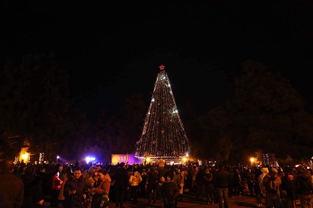 В Кольцевом парке имени Шаумяна в Степанакерте зажглись огни елки