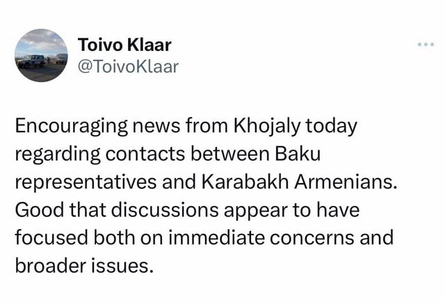 Новость о встрече представителей Азербайджана и Арцаха обнадеживает. Клаар