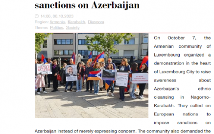 Армянская община Люксембурга провела акцию, призвав Европу ввести санкции против Азербайджана